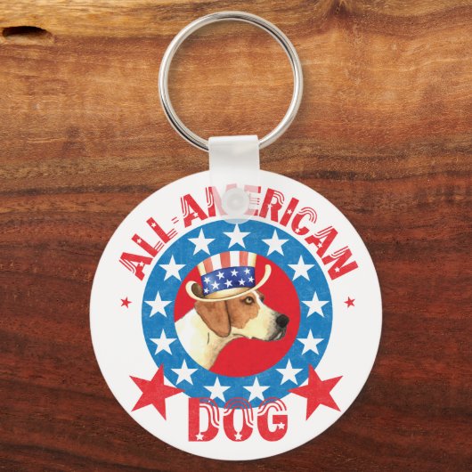 Patriottic American Foxhound Sleutelhanger (Voorkant)