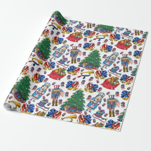 Patriottic American Nutkraker Pattern Cadeaupapier