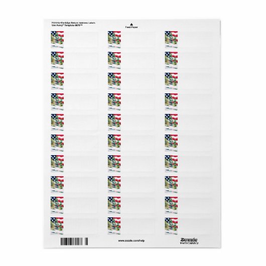 Patriottic American Return Address Label (Full Sheet)