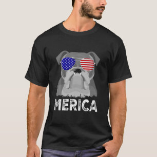 Patriottic American USA Flag Funny Merica English  T-shirt