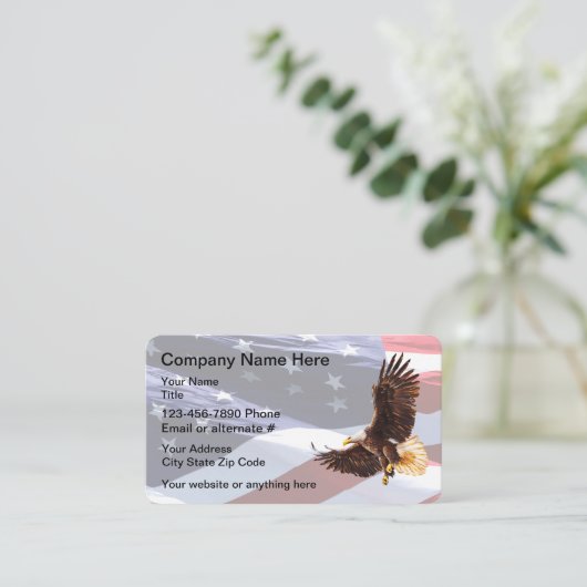 Patriottic Americana Eagle Theme Visitekaartje (Staand voorkant)