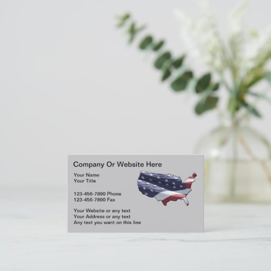 Patriottic Americana Theme Bedrijfskaart Template Visitekaartje (Staand voorkant)