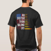 Patriottic Ammo Pistool Eigenaar VS vlag sneller d T-shirt (Achterkant)