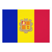 Patriottic Andorra Flag Foto Afdruk (Voorkant)