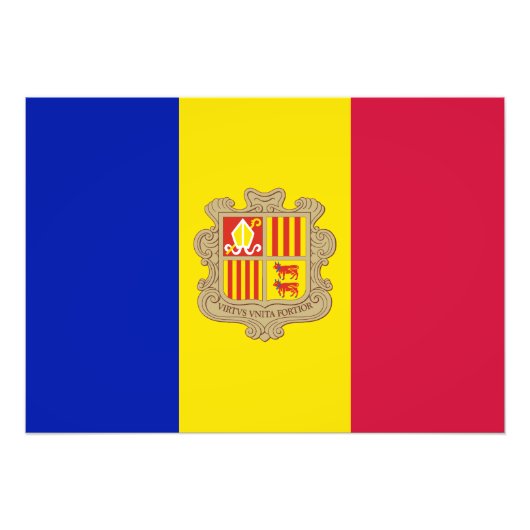 Patriottic Andorra Flag Foto Afdruk (Voorkant)