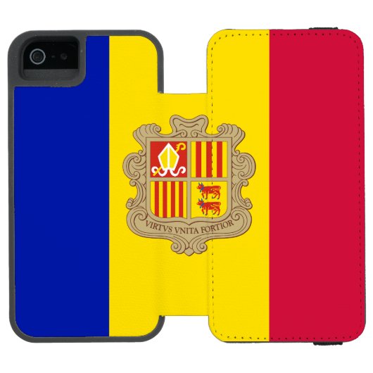 Patriottic Andorra Flag Incipio iPhone Portemonnee Hoesje (Agenda Open)