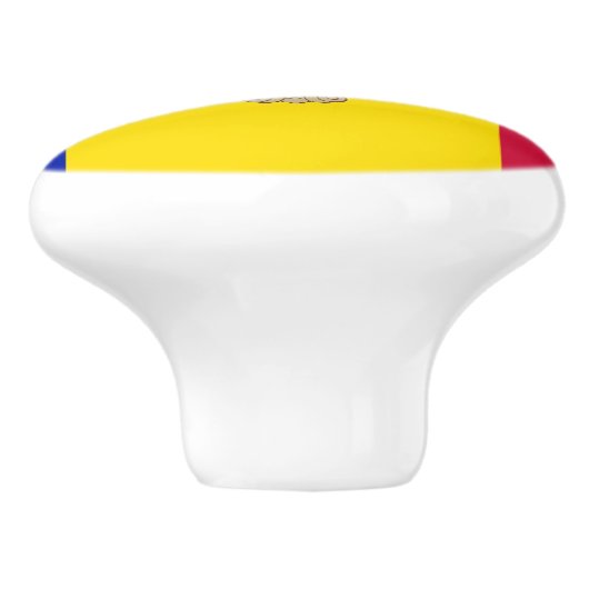 Patriottic Andorra Flag Keramische Knop (Zijkant)