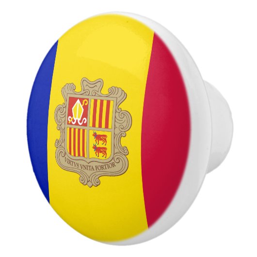 Patriottic Andorra Flag Keramische Knop (Rechts)