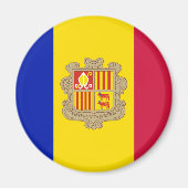 Patriottic Andorra Flag Magneet (Voorkant)