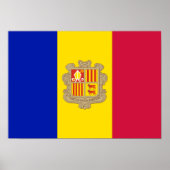 Patriottic Andorra Flag Poster (Voorkant)