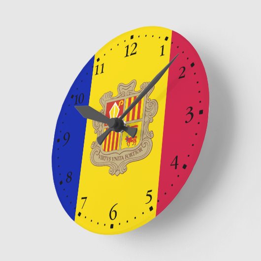 Patriottic Andorra Flag Ronde Klok (Hoek)