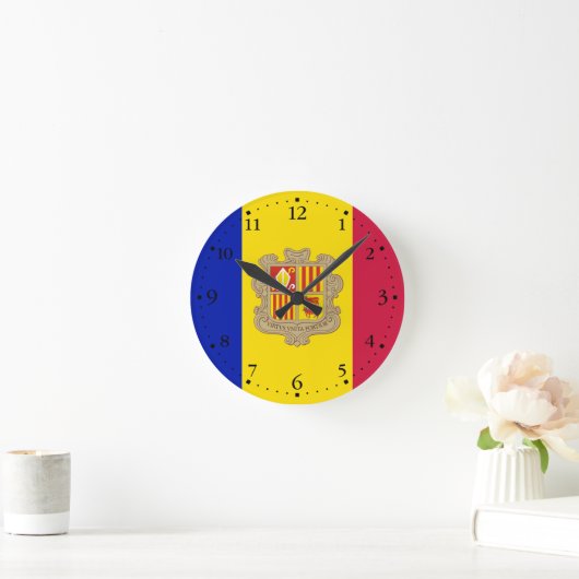 Patriottic Andorra Flag Ronde Klok (Huis)