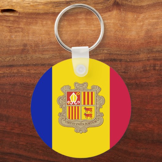 Patriottic Andorra Flag Sleutelhanger (Voorkant)