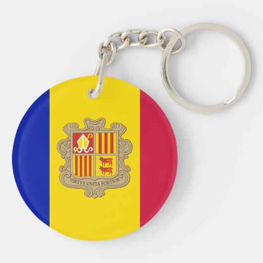 Patriottic Andorra Flag Sleutelhanger (Achterkant)