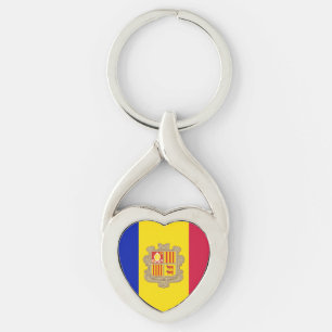 Patriottic Andorra Flag Sleutelhanger
