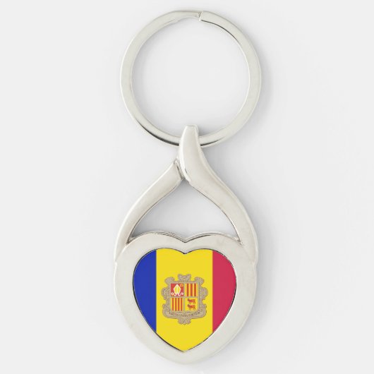 Patriottic Andorra Flag Sleutelhanger (Voorkant)