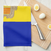 Patriottic Andorra Flag Theedoek (Quarter Fold)