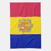 Patriottic Andorra Flag Theedoek (Verticaal)