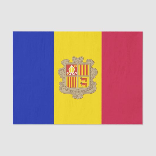 Patriottic Andorra Flag Tissuepapier (Voorkant)