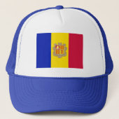 Patriottic Andorra Flag Trucker Pet (Voorkant)