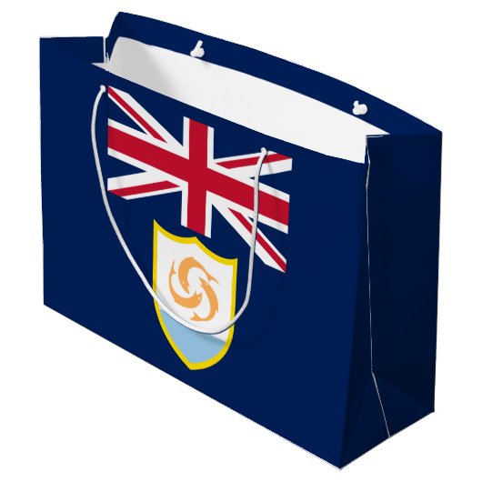 Patriottic Anguilla Flag Large Gift Bag Groot Cadeauzakje (Achterkant Gekanteld)