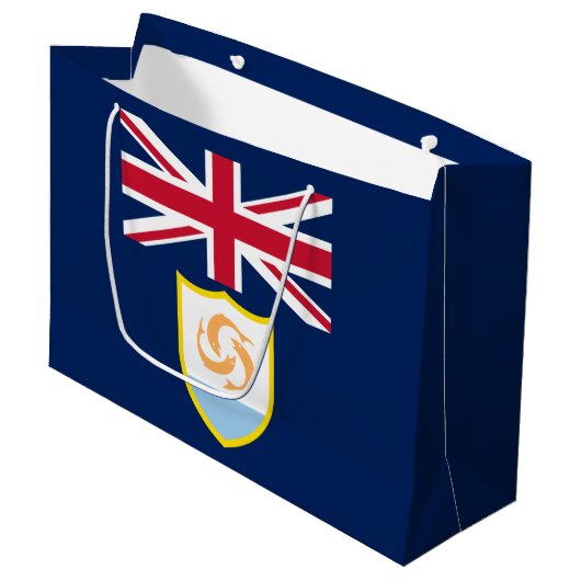 Patriottic Anguilla Flag Large Gift Bag Groot Cadeauzakje (Voorkant Gekanteld)