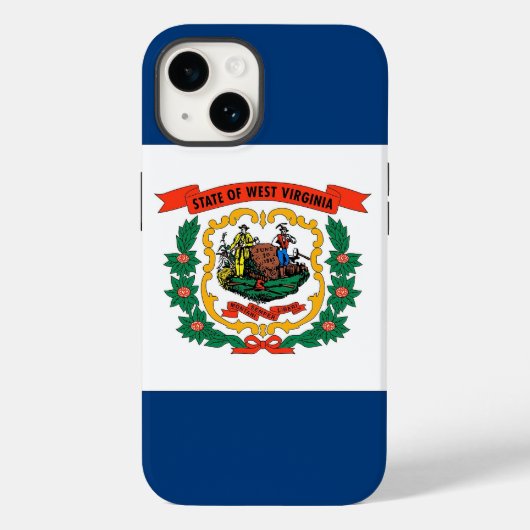 Patriottic Apple 14 Hoesje-Mate, West Virginia fla Case-Mate iPhone Case (Achterkant)