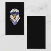 Patriottic Bald Eagle Sunbribribril American Flag  Visitekaartje (Voorkant / Achterkant)