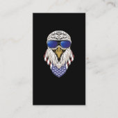Patriottic Bald Eagle Sunbribribril American Flag  Visitekaartje (Voorkant)