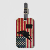 Patriottic Barrel Racing American Flag Horse Bagagelabel (Voorkant (verticaal))