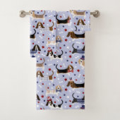 Patriottic Basset Hound Bath Towel Set Bad Handdoek (Insitu)