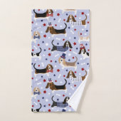 Patriottic Basset Hound Bath Towel Set Bad Handdoek (Handdoek)