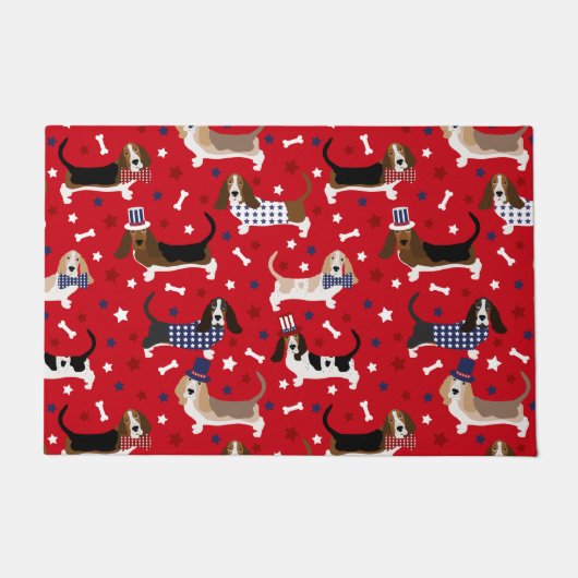 Patriottic Basset Hound Doormat Deurmat (Voorkant)