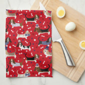 Patriottic Basset Hound Kitchen Towel Theedoek (Quarter Fold)