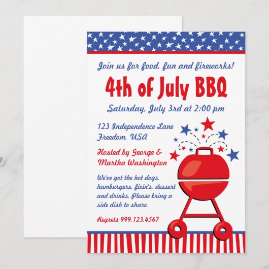 Patriottic BBQ Custom Kaart (Voorkant / Achterkant)