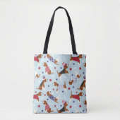 Patriottic Beagle Dog Patroon Tote Bag (Voorkant)