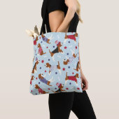 Patriottic Beagle Dog Patroon Tote Bag (Dichtbij)