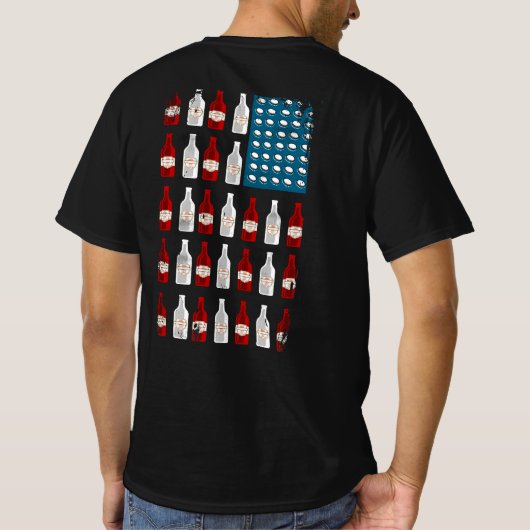 Patriottic Beer Bottle USA American Flag T-shirt (Achterkant)