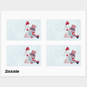 Patriottic Bird twittert God Bless America Rechthoekige Sticker (Vel)