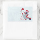 Patriottic Bird twittert God Bless America Rechthoekige Sticker (Tas)