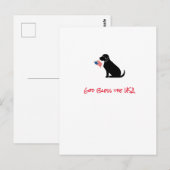 Patriottic Black Lab Dog Silhouette American Flag Briefkaart (Voorkant / Achterkant)