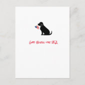 Patriottic Black Lab Dog Silhouette American Flag Briefkaart (Voorkant)