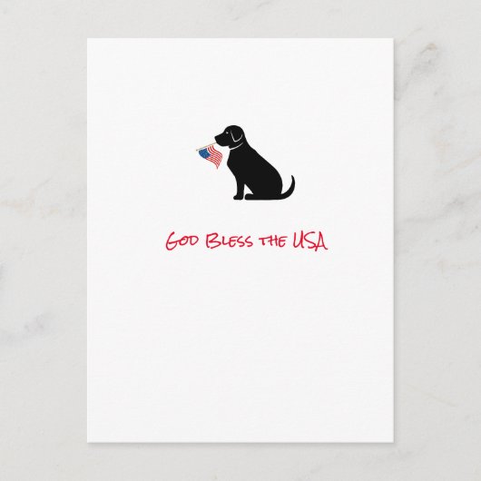 Patriottic Black Lab Dog Silhouette American Flag Briefkaart (Voorkant)