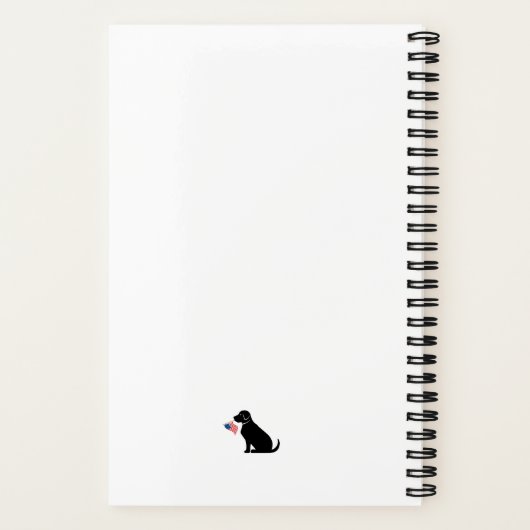 Patriottic Black Lab Dog Silhouette American Flag Notitieboek (Achterkant)