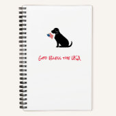 Patriottic Black Lab Dog Silhouette American Flag Notitieboek (Voorkant)