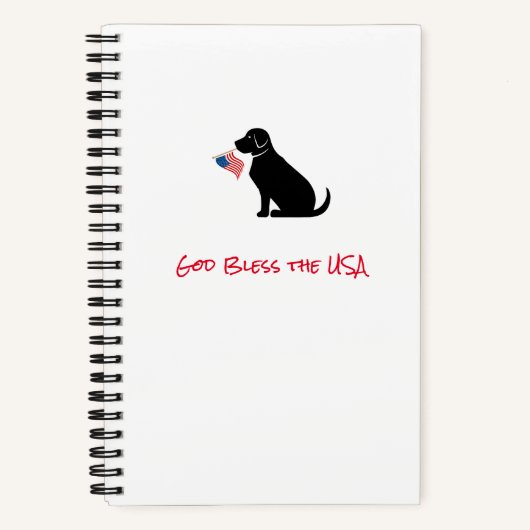 Patriottic Black Lab Dog Silhouette American Flag Notitieboek (Voorkant)