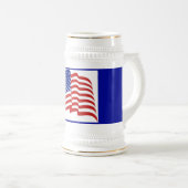 Patriottic Blue Gold US Flag Beer Stein Bierpul (Voorkant rechts)