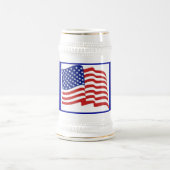 Patriottic Blue Gold US Flag Beer Stein Bierpul (Center)