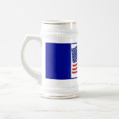 Patriottic Blue Gold US Flag Beer Stein Bierpul (Links)
