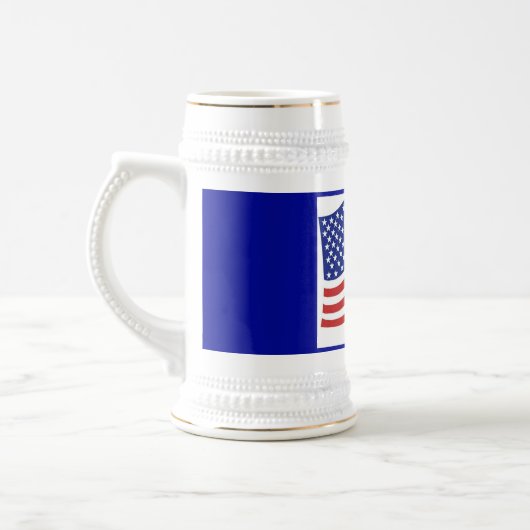 Patriottic Blue Gold US Flag Beer Stein Bierpul (Links)